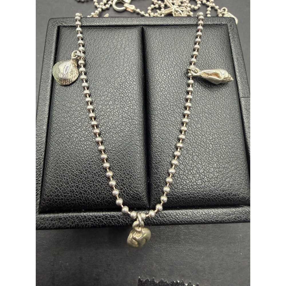 EUC 30" Sterling Silver Sea life Ocean Necklace Dangle Charms 16 Grams J9